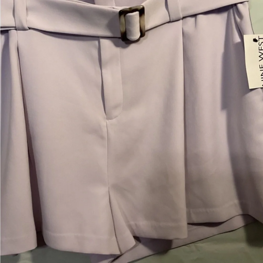 Nine West Women's Light Lavender High Waist Shorts - Picture 3 of 4